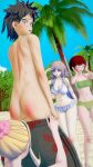 3d ass assisted_exposure blush clothed_female_nude_male danganronpa danganronpa_2:_goodbye_despair dominant_female embarrassed embarrassed_nude_male embarrassing enm exposed_ass exposed_penis femdom hinata_hajime humiliation koikatsu koizumi_mahiru large_penis male malesub nanami_chiaki nude penis public_exposure public_humiliation saionji_hiyoko submissive_male super_danganronpa_2 swimming_trunks swimming_trunks_down swimsuit ultimateenf