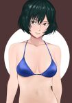  1girl 1girl 1girl big_breasts blue_bra breasts brown_eyes clothed_female female_focus female_only green_hair jujutsu_kaisen medium_breasts short_hair solo_female solo_focus tagme teen zenin_mai 