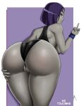 1girl ass bent_over big_ass big_breasts breasts clothed_female comic_book_character dat_ass dc_comics female_focus female_only high_res older older_female purple_hair rachel_roth raven_(dc) short_hair solo_female solo_focus superheroine tagme teen teen_titans vnsimp young_adult young_adult_female young_adult_woman