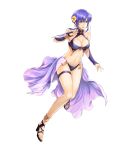1girl 1girl alluring bare_shoulders bikini blue_eyes blue_hair cleavage dagger earrings feet female_focus fire_emblem fire_emblem:_the_blazing_blade fire_emblem_heroes flower full_body hair_flower hair_ornament hibiscus high_heel_sandals high_heels high_res holding holding_knife holding_weapon intelligent_systems jewelry knife matching_hair/eyes medium_breasts navel nintendo official_art sandals sarong see-through_clothes short_hair stomach swimsuit thigh_strap toes transparent_background ursula_(fire_emblem) ursula_(summer)_(fire_emblem) weapon yamada_koutarou