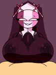 1boy 1girl 1girls anonymous_artist beat_banger beat_banger_(friday_night_funkin) big_breasts breasts fnf_mod friday_night_funkin friday_night_funkin_(beat_banger) friday_night_funkin_mod gif gif male nun_outfit paizuri paizuri sarvente_(dokki.doodlez) sarvente_(friday_night_funkin) smiling_at_viewer titfuck_under_clothes tongue tongue_out toriel_beat_banger wet_clothes