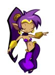  belly_dancing breasts cleavage closed_eyes dancing earrings gif hip_shake shantae shantae_(character) smile 