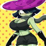 1girl 1girl 1girls anthro anthro_only anthrofied ass bare_shoulders belly big_ass big_ass big_breasts big_breasts black_eyes black_hair breasts clothed clothes clothing dotted_background eyelashes female_only fully_clothed fungy hair hair_over_one_eye hat hips huge_breasts humanoid large_ass large_butt nightcap_(pvz:h) plants plants_vs_zombies plants_vs_zombies:_heroes polka_dot_background r_bismut rbismut scarf short_hair simple_background solo_female standing thick thick_ass thick_thighs thighs voluptuous wide_hips