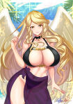1girl 1girl 1girls alluring alternate_costume angel angel_wings ass_visible_through_thighs bare_shoulders big_breasts bikini black_bikini black_swimsuit blonde_hair blush cleavage collar commission female_only fire_emblem fire_emblem:_radiant_dawn intelligent_systems leanne_(fire_emblem) lipstick long_hair looking_at_viewer navel nez-box nintendo pink_lips pink_lipstick sarong see-through yellow_eyes