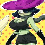 1girl ass banana big_ass big_breasts black_hair breasts cap fungus fungy hair nightcap_(pvz:h) plant plants_vs_zombies plants_vs_zombies:_heroes pvz r_bismut rbismut