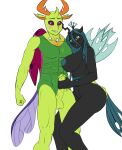1boy 1girl anthro changeling_(mlp) female friendship_is_magic handjob hasbro incest male mother_&_son my_little_pony nude nudity queen_chrysalis_(mlp) sparityqueen thorax_(mlp)