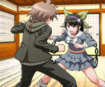 1boy 1girl black_hair brown_hair danganronpa danganronpa_(series) danganronpa_v3:_killing_harmony makoto_naegi tenko_chabashira
