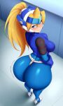 1girl ai_generated ass big_ass breasts capcom ciel_(rockman) fundoshi fundoshilover101 huge_ass mega_man