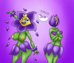 1girl 1girl 2020s 2023 big_breasts breasts flower_girl lbanano0206 plant_girl plantie plants_vs_zombies shrinking_violet_(pvz) simple_background