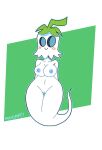 1girl blue_nipples blush floating ghost ghost_girl ghost_pepper_(pvz) ghost_tail maxima58 pepper plant plant_girl plantie plants_vs_zombies pussy pussy