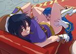 1boy 1girl absurd_res assertive_female belt black_hair blue_hair blush boots clothes_lift commission commissioner_upload couch dekura female_pubic_hair fire_emblem fire_emblem:_genealogy_of_the_holy_war girl_on_top gloves head_between_thighs headband hetero high_res intelligent_systems kneel larcei_(fire_emblem) looking_at_viewer lying nintendo no_panties on_back on_couch one_eye_closed oral pubic_hair public_indecency purple_tunic pussylicking rug scissorhold seliph_(fire_emblem) shirt_lift short_hair sidelocks sitting smile spread_legs squeezing tomboy tunic white_headband