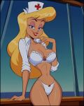 1girl ai_generated animaniacs blonde_hair bra breasts cleavage hello_nurse looking_at_viewer nurse_uniform panties warner_bros warner_brothers