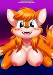 1girl anthro bbmbbf big_breasts blush breasts canine edna_(school_days) fangs female female_only fox furry high_res karavan looking_at_viewer nipples nude open_mouth palcomix school_days_(karavan) solo teeth tongue