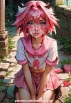 after_sex ai_generated astolfo_(fate) cum cum_on_face femboy otoko_no_ko pink_hair redcherryart sissy