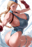 1girl big_breasts blonde_hair blue_eyes bubble_butt cammy_white cleavage horny igiroitsu inviting_to_sex looking_at_viewer pose standing street_fighter teasing thick_thighs