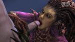  2014 3d cgi erection female gif handjob human kerrigan male mammal open_mouth penis quick_e sex source_filmmaker starcraft zerg 