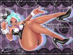 1girl 1girl 1girl big_breasts breasts bunnysuit curly_hair gbeimtama neck_tie necktie_between_breasts nintendo octoling para_(voidedparadigm) playboy_bunny splatoon_(series) tentacle_hair two-tone_hair
