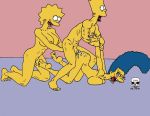 ahegao all_fours anal anal_fingering ass bart_simpson breasts cheating doggy_position incest lisa_simpson marge_simpson nude tears testicle_grab the_fear the_simpsons yellow_skin