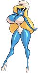 1girl 1girl big_breasts blonde_hair blue_body blue_skin breasts disney grin hat high_heels high_heels knick_knack large_hips long_hair noonun permanent_smile pixar platform_footwear platform_heels shoes smurf smurfette smurfs sunglasses sunnification swimsuit the_smurfs thin_waist transformation wide_hips