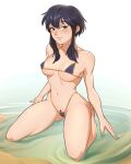 1girl 1girl absurd_res alluring bad_source beach big_breasts bikini black_hair black_pubic_hair blush commission commissioner_upload covered_erect_nipples female_pubic_hair fire_emblem fire_emblem:_genealogy_of_the_holy_war gintsu high_res highleg highleg_bikini intelligent_systems larcei_(fire_emblem) looking_at_viewer medium_breasts micro_bikini navel nintendo partially_submerged pubic_hair pubic_hair_peek seiza short_hair sitting smile swimsuit tomboy water