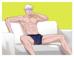 1boy boxers bulge erection erection_under_clothes jujutsu_kaisen male male_only masculine muscular satoru_gojo