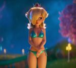 1girl 2025 3d 3d_(artwork) 3d_background 3d_model 3d_render alluring bikini bikini_bottom bikini_top blonde_hair blue_bikini blue_eyes crown cute edit edited edited_screencap female_focus female_only grass holding_arm long_hair looking_sideways make-up makeup mario_(series) mature naverart night night_sky nintendo one_eye_covered one_eye_obstructed princess_rosalina princess_rosalina_(movie) red_lips red_lipstick rosalina sexy solo_female solo_focus super_mario_bros. super_mario_galaxy_(2026_film) swimsuit swimwear the_super_mario_galaxy_movie trees white_skin white_skinned_female yellow_hair