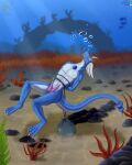 1boy absurd_res animal_genitalia animal_penis anthozoan anthro asphyxiation bodily_fluids bondage bound bubble cannonball cnidarian coral coral_reef diphallia diphallism dragonair drowning erection feerone_(artist) fish genital_fluids genitals hemipenes high_res horn male marine multi_genitalia multi_penis nintendo nude penis peril pokémon_(species) pokemon pokemon_(species) precum rock rope solo underwater video_games water