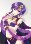 1girl 1girl alluring alto2019 bare_shoulders big_breasts closed_mouth dancer fire_emblem fire_emblem:_the_blazing_blade fire_emblem_heroes high_res intelligent_systems long_bangs looking_at_viewer midriff navel nintendo official_alternate_costume sidelocks ursula_(fire_emblem) ursula_(khadein)_(fire_emblem)