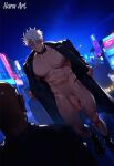 ai_generated big_pecs haruartx jujutsu_kaisen male male_only muscular muscular_chest muscular_male satoru_gojo slutboy tagme thick_thighs yaoi