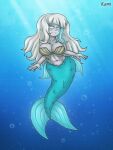 1girl aged_up alternate_species big_breasts blonde_hair blue_strand_of_hair breasts bubbles curvy disney disney_channel disney_xd female female_only fins flowing_hair hourglass_figure jackie_lynn_thomas kamikamatayan long_hair merfolk mermaid mermaid_tail monster_girl navel scales seashell_bra solo star_vs_the_forces_of_evil straight_hair swimming thick_thighs underwater voluptuous wide_hips