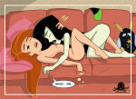 2_girls age_difference all_fours bangs barefoot black_lipstick breast_lick breasts brown_hair brown_lipstick closed_eyes clothes_removed completely_nude completely_nude_female couch couple disney duo feet female/female female_moaning female_only full_body girl_on_top green_eyes green_skin half-closed_eyes happy happy_sex heroine indoors kim_possible kimberly_ann_possible lesbian_sex levelord licking licking_breast lips lipstick long_hair looking_at_another love lying lying_on_couch makeup moaning moaning_in_pleasure multiple_girls mutual_yuri neck nipples nude nude_female on_back on_couch open_mouth pale-skinned_female pale_skin red_couch rivals romantic romantic_couple round_teeth saliva sex shego small_breasts speech_bubble straight_hair stuffed_toy supervillainess swept_bangs talking teen teenage_girl teeth tongue tongue_out upper_teeth upper_teeth_only very_long_hair villainess wince yuri