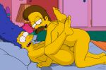 ass cheating_wife erect_penis huge_breasts marge_simpson ned_flanders shaved_pussy the_simpsons thighs vaginal