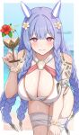 1girl 1girl alluring big_breasts bikini blue_hair blue_sky braid bright_pupils cleavage closed_mouth cloud commentary_request cup day fire_emblem fire_emblem_heroes flower hair_flower hair_ornament heidrun_(fire_emblem) heidrun_(summer)_(fire_emblem) high_res holding holding_cup intelligent_systems long_hair looking_at_viewer nintendo ocean official_alternate_costume one-piece_bikini outside pink_eyes sky smile surippa1010 swimsuit twitter_username white_bikini white_flower white_pupils