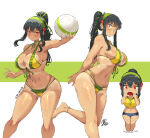 1girl big_breasts bikini black_hair bubble_butt cleavage dark-skinned_female horny inviting_to_sex jk_arts07 looking_at_viewer pose red_eyes spy_x_family standing swimsuit teasing thick_thighs thorn_princess yor_briar yor_forger