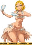1girl alluring ass big_breasts blue_eyes covered_nipples curvaceous curvaceous_female curvaceous_figure curvy curvy_figure curvy_hips elf_ears female_focus female_only misterlmaoo princess_zelda short_hair the_legend_of_zelda tubetop yellow_hair
