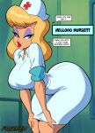 1girl ai_art ai_generated animaniacs big_ass caked_up caption dialogue female_focus female_only hello_nurse huge_ass phizben story wide_hips word_balloon