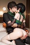 1boy 1girl ai_generated ass black_hair couple cowgirl_position cum final_fantasy_vii marvin_harris penis pussy yuffie_kisaragi