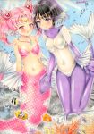 2_girls absurd_res adult_swim air_bubble alluring alternate_costume besanten bikini bikini_top_only bishoujo_senshi_sailor_moon bishoujo_senshi_sailor_moon_r bishoujo_senshi_sailor_moon_r_the_movie bishoujo_senshi_sailor_moon_s bishoujo_senshi_sailor_moon_s_the_movie bishoujo_senshi_sailor_moon_supers bishoujo_senshi_sailor_moon_supers_the_movie black_hair blush breasts bubble cameltoe chibi_usa choppy_bangs circlet closed_mouth collarbone commentary_request coral covered_erect_nipples crop_top cropped_shirt curtained_hair double_bun eye_contact fins fish full_body hair_bun head_fins high_res hotaru_tomoe jewelry linea_alba long_hair looking_at_another marker_(medium) medium_breasts mermaid_costume monofin multiple_girls navel necklace open_mouth pink_bikini pink_eyes pink_hair purple_eyes sailor_chibi_moon sailor_saturn shirt short_hair smile stomach swimsuit toei_animation toonami traditional_media twin_tails underwater white_shirt