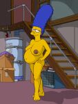 erect_nipples huge_breasts marge_simpson nude pregnant pregnant_belly pubic_hair the_simpsons thighs