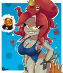 1girl big_breasts breasts hips neptuna_(pvz) plants_vs_zombies plants_vs_zombies:_heroes pvz r_bismut rbismut swimsuit tentacle undead zombie zombie_(pvz) zombie_girl
