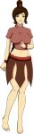 1girl ale-mangekyo ale-mangekyo_(artist) arm_at_side avatar:_the_last_airbender bangs bare_legs barefoot big_breasts breasts brown_hair brown_skirt clenched_hands closed_mouth feet female_only female_solo full_body grey_eyes hand_up high_ponytail knees_together_feet_apart legs long_hair looking_at_viewer midriff navel neck nickelodeon pink_shirt ponytail red_wristband shirt short_sleeves skirt smile standing swept_bangs teenage_girl thighs tied_hair transparent_background ty_lee wristband