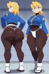1girl ai_generated ass big_ass breasts capcom ciel_(rockman) fundoshi fundoshilover101 huge_ass mega_man tabi_socks