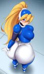 1girl ai_generated ass ass big_ass big_ass breasts capcom ciel_(rockman) fundoshi fundoshilover101 huge_ass huge_ass mega_man