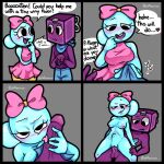 1girl 4k ambiguous_consent boxten_(dandy's_world) colored_skin comic dandy's_world dialogue dubious_consent english_text licking_penis male partyscircus penetration penile penile_penetration penis penis_in_pussy poppy_(dandy's_world) pussy pussy reverse_cowgirl_position sex stomach_bulge straight text toony vaginal vaginal_penetration vaginal_sex