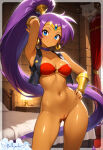 1girl ai_generated bellyanka bottomless female shantae shantae_(character) solo tagme wayforward