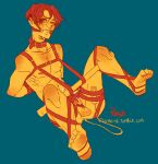 1boy attack_on_titan bondage bondage_outfit green_background kisu_no_hi levi_(attack_on_titan) levi_ackerman male male_only shingeki_no_kyojin