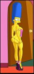 ass croc_(artist) marge_simpson negligee the_simpsons yellow_skin