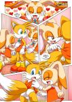  bbmbbf blush comic cream_the_rabbit crossdressing embarrassment excited horny looking_at_viewer miles_"tails"_prower mobius_unleashed palcomix panties sega sonic sonic_(series) sonic_the_hedgehog_(series) tails_n'_cream text 