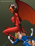 ball_sucking big_breasts bondage chains demon demon_tail demon_wings deuce_(artist) facesitting fantastic_four futanari futanari_on_female huge_breasts invisible_woman marvel nipple_piercing piercing rape red_skin shackles sue_storm torn_clothes wings