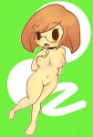 :0 blush blushing breasts brown_hair female glasses hair huge_breasts navel nikki_(swapnote) nintendo nipples nude open_mouth short_hair swapnote wide_hips